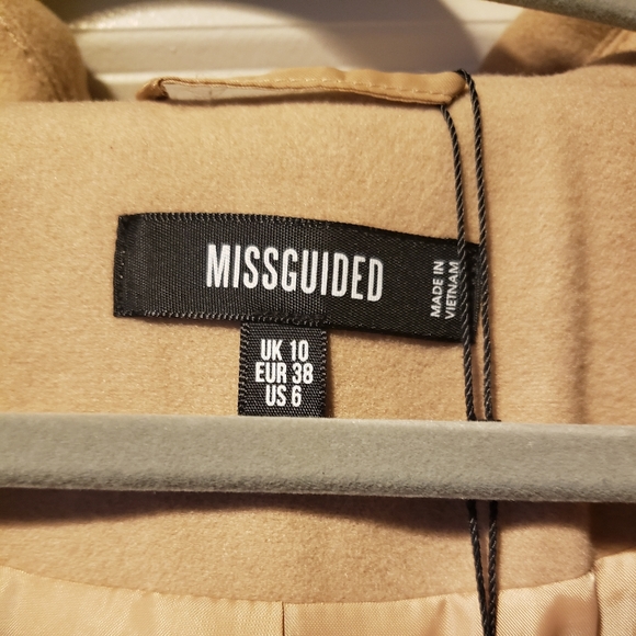 Missguided Camel Bouble Breasted Long formal coat - Picture 3 of 5